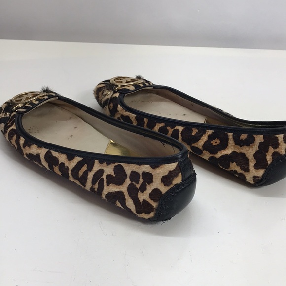 Michael Kors Hair Calf Leather Upper Leopard 🐆 Print Flat Driving Shoes - Picture 5 of 8